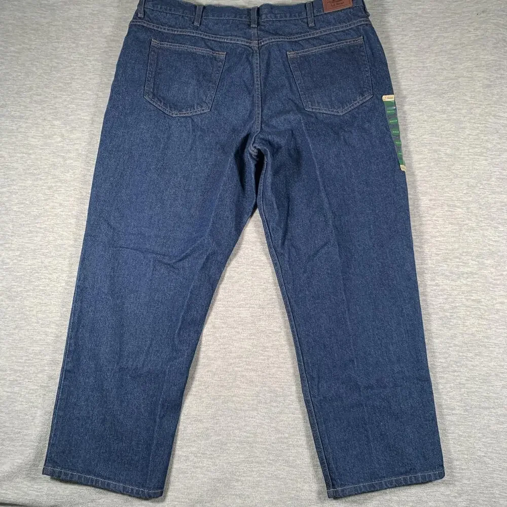 L.L.Bean Jeans Mens 42x29 Blue Comfort Waist Relaxed Straight Leg Denim 5 Pocket